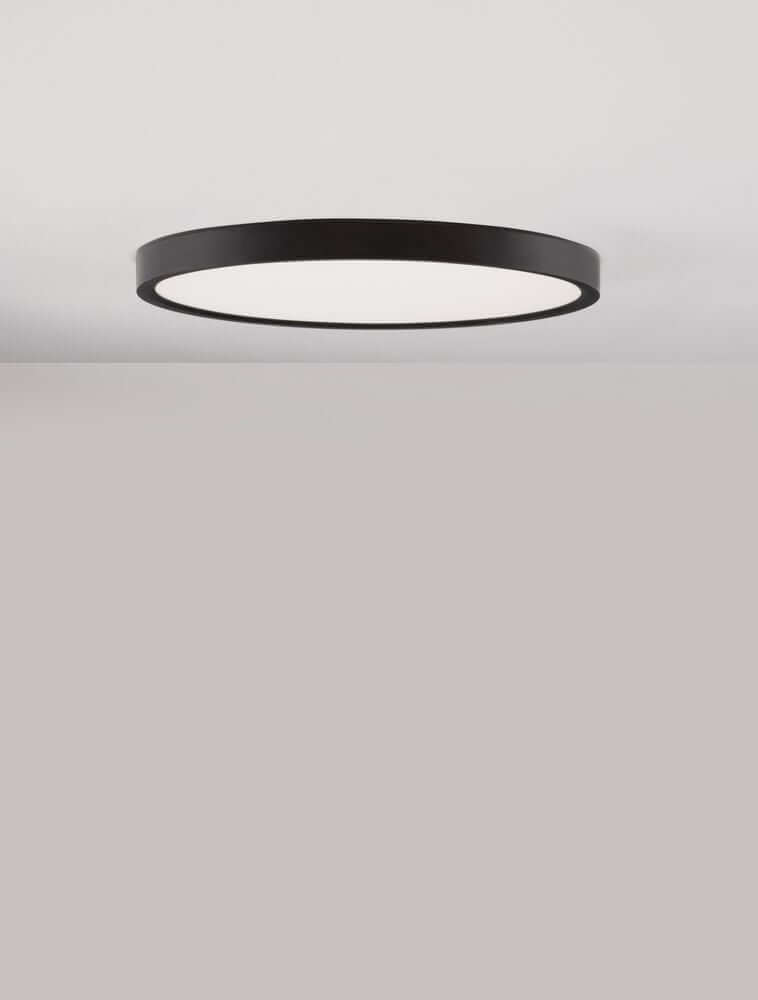 Dixie LED Deckenleuchte Ø 30cm 3000, 6500K in schwarzem minimalistischen Design.