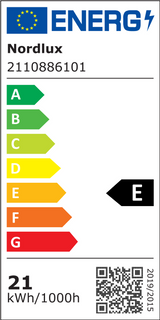 Energieeffizienzlabel für Nordlux Djay Smart LED Deckenleuchte RGB mit E-Kategorie.