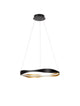 Dobi LED Pendelleuchte 2700, 5000K Schwarz, Gold an der Decke hängend, modernes und stilvolles Design.