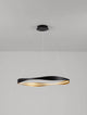 Dobi LED Pendelleuchte 2700, 5000K Schwarz, Gold schwebend an der Decke im modernen Design.