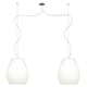 Casablanca Glas-Hängelampe Bagan 2-flammig mit zwei weißen Glas-Schirmen und elegantem Design.