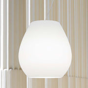 Casablanca Glas-Hängelampe Bagan 2-flammig in weißer Glasgestaltung für modernen Innenraum.