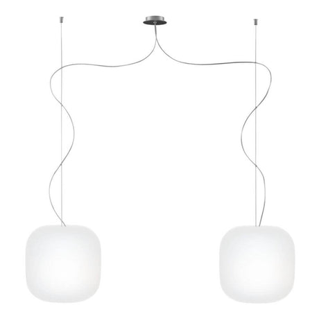 Casablanca Draht-Pendeleuchte Murea 2-flammig mit zwei weißen Lampenschirmen und elegantem Design.