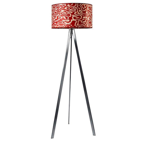Trepotlampe Atticus 150 cm Rosso med rød skjerm og slankt, elegant stativdesign.
