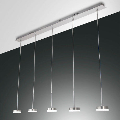 Dunk LED pendant light 136 cm Dimmable & length-adjustable Brushed aluminum with a minimalist design and acrylic cover.