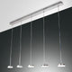 Dunk LED-hengelampe 136 cm dimbar og lengdejusterbar i børstet aluminium med minimalistisk design og akryldeksel.