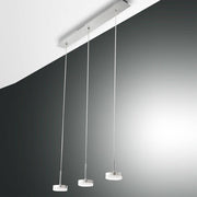 Dunk LED-pendellampe 65 cm, dimbar og lengdejusterbar, børstet aluminium - moderne hengelampe med tre lyskilder