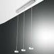 Dunk LED Pendelleuchte 65cm Dimmbar & längenjustierbar Alu-Gebürstet - moderne Hängelampe mit drei Lichtquellen