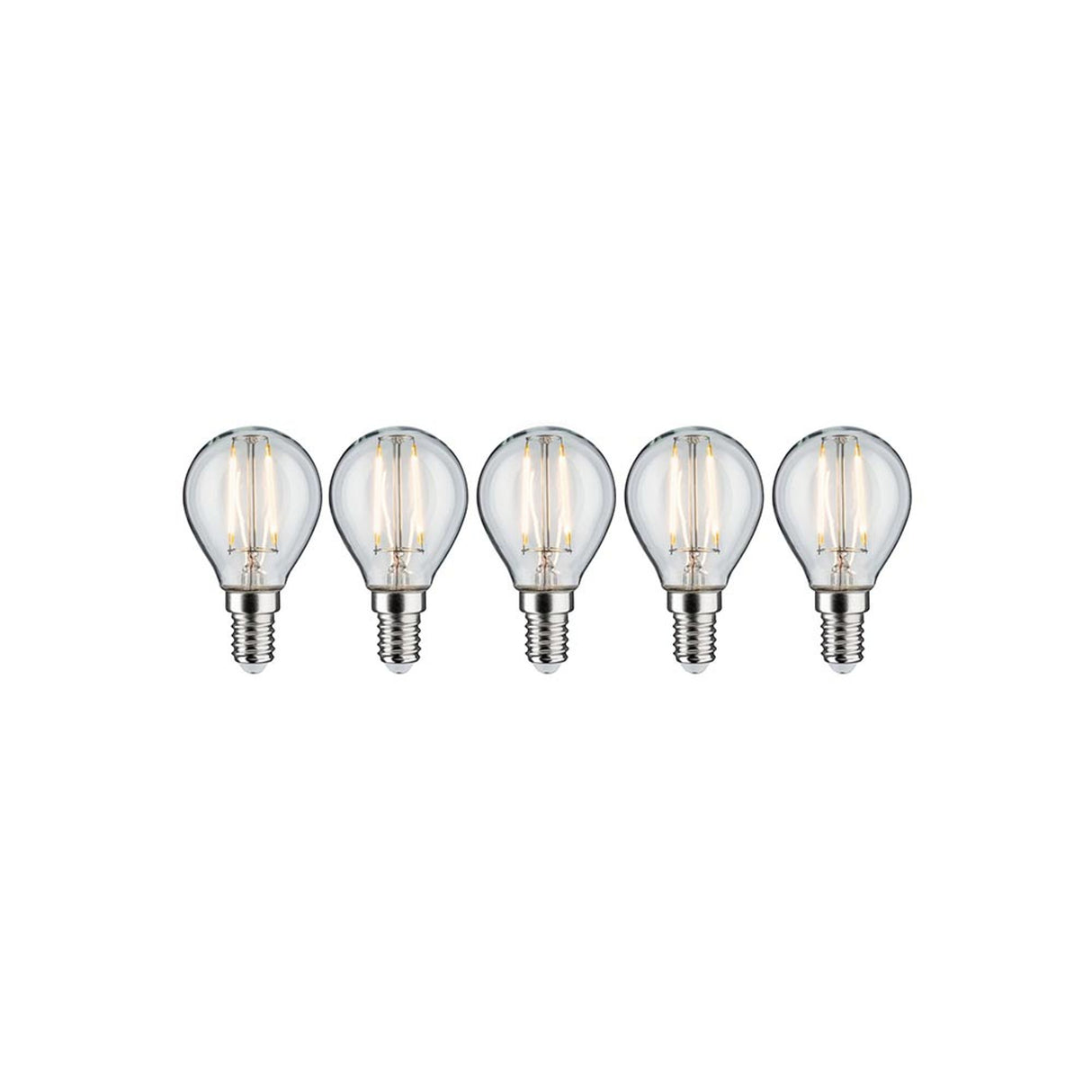 E14 2,6W LED Leuchtmittel 5er Bündel Filament 2700K Tropfen Klar