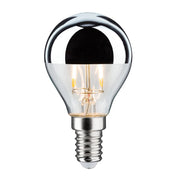 E14 2,6W LED Tropfen Silber 2700K Kopfspiegel