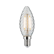 E14 2,6W Vintage LED Kerze gedrehtes Glas 2700K Klar, Paulmann Filament-Lampe mit warmweißem Licht