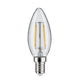 E14 2W LED Kerze Filament warmweiß, dimmbar für Plug & Shine Laternen, klare Bauform, 3000K, DC 24V.