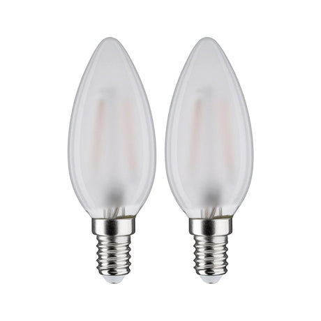 E14 3W LED lysestage pære 2-pak 2700K filament mat 