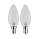 E14 3W LED Kerze 2er Pack 2700K Filament Matt