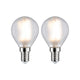 E14 4,5W LED Tropfen 2er Pack 2700K Filament Matt