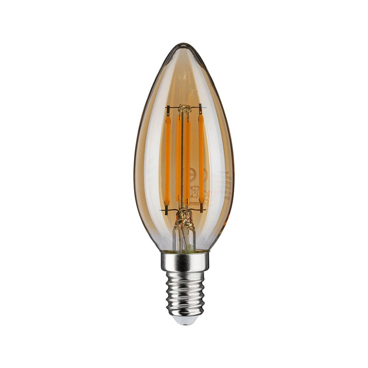E14 4,7W Vintage LED Kerze Klares 2500K Glas Dimmbar, Gold