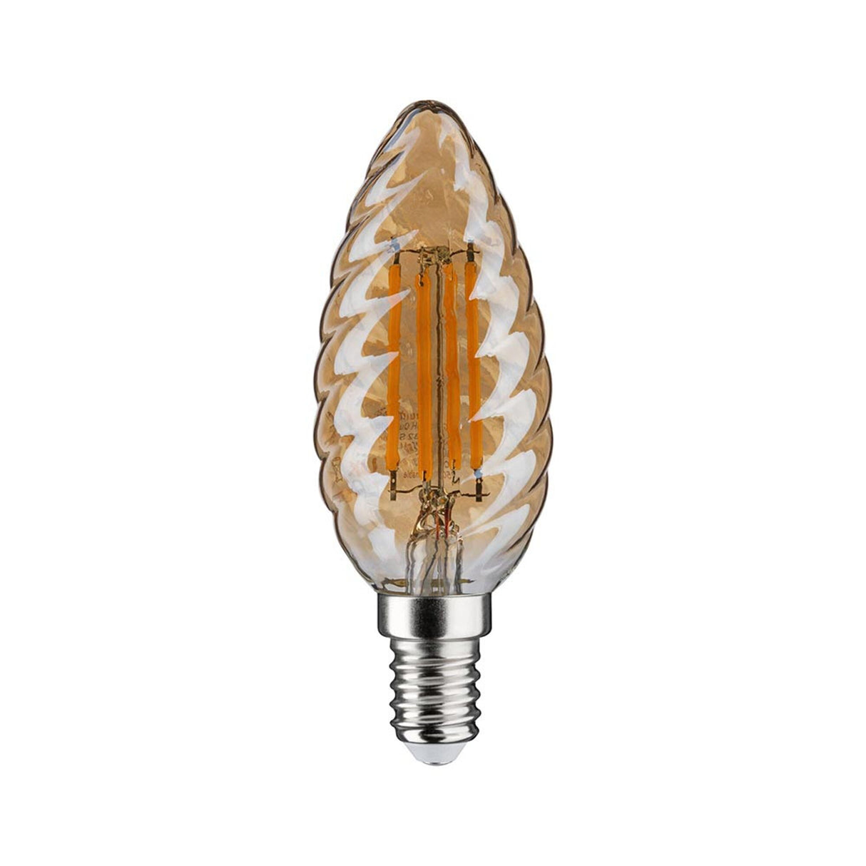 E14 4,7W Vintage LED Kerze gedrehtes Glas 2500K Dimmbar, Gold
