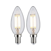 E14 4,8W LED Kerze 2er Bündel 4000K Filament Matt, Paulmann Filament-LED-Kerzen im 2er-Set mit mattem Vollglas
