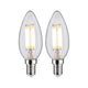 E14 4,8W LED Kerze 2er Bündel 4000K Filament Matt
