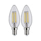 E14 4,8W LED Kerze 2er Bündel 4000K Filament Matt