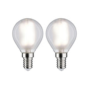 E14 4,8W LED Tropfen 2er Pack Filament 4000K Leuchtmittel, mattes Glas, E14-Fassung