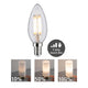 E14 5W LED Kerze mit 3 Stufen-Dimmer 2700K Filament Klar