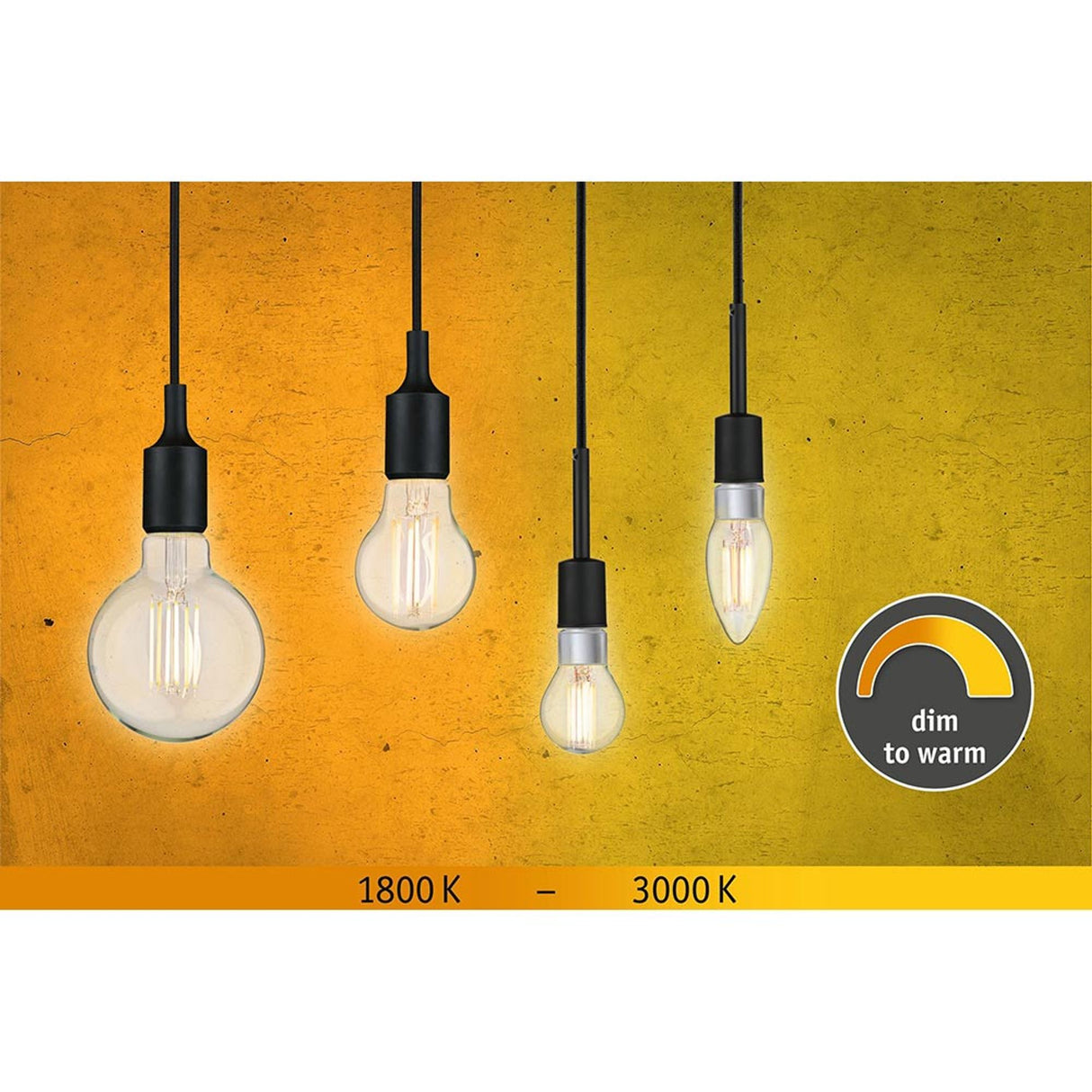 E14 5W LED Tropfen Filament CCT 1800-3000K Klar