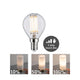 E14 5W LED Tropfen Filament Klar mit 3 Stufen-Dimmer 2700K