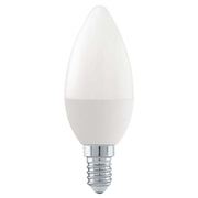 E14 LED Kerzenlampe C37 5W, weiß, Kunststoff, 2700K+4000K Farbtemperatur, Frontalansicht
