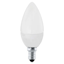 E14 LED Kerze Neutralweiß 4000K, 4,9W, 280lm, weiße Kunststoffhülle mit Metallgewinde, Frontalansicht