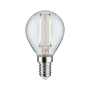 E14 LED Tropfen 2,5W 3-Stufen Dimmbar, klare Filament-Optik, warmweiß, Paulmann, Tropfenlampe mit E14-Sockel