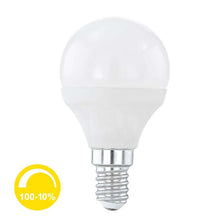 E14 LED Tropfen dimmbar warmweiß 3000K 5,5W 470lm Frontansicht mit Metallsockel