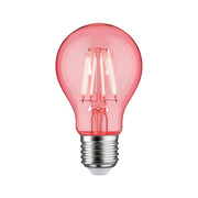 E27 1,3W LED Birne Filament 1000K Klar mit rotem Glas und sichtbarer Filament-Optik, Paulmann, Default Title