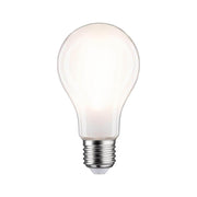 E27 11,5W LED ampoule filament 2700K mate avec finition mate et lumière blanc chaud.
