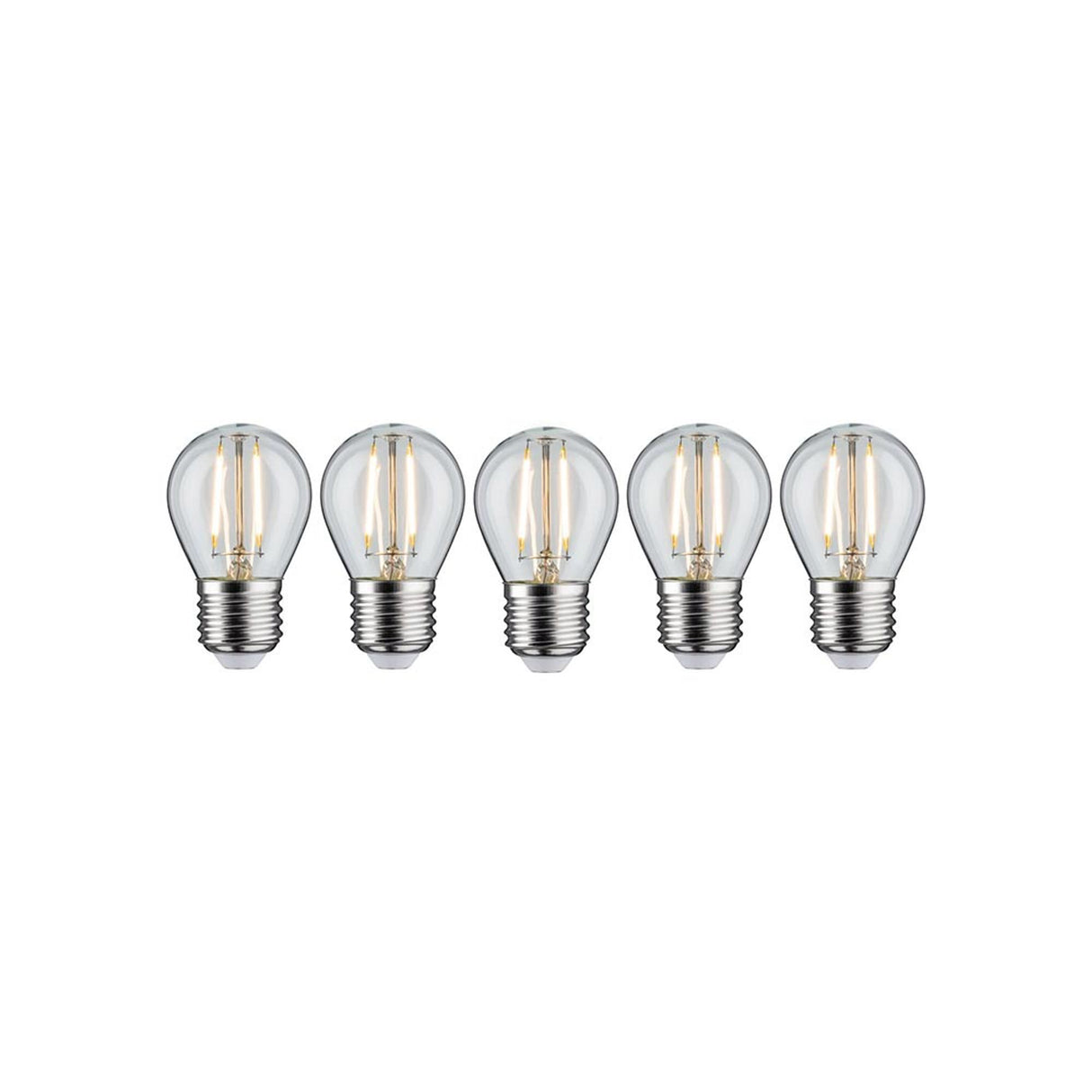 E27 2,6W Leuchtmittel 5er Bündel LED Filament 2700K Tropfen Klar