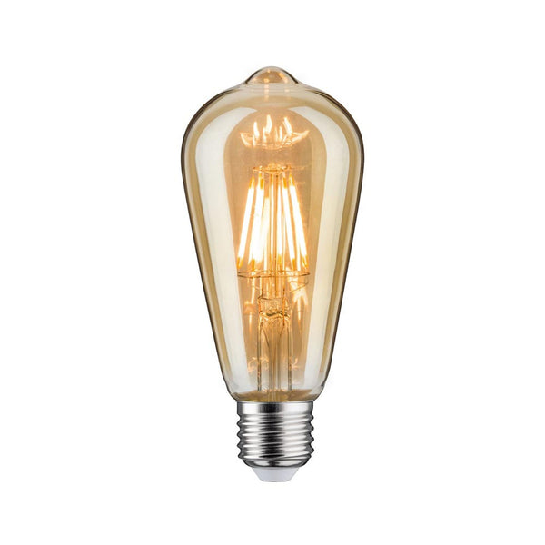 E27 LED ST64 2 x 6,5W Leuchtmittel Bündel 2500K Gold, goldfarbenes Vintage-Leuchtmittel mit warmem Filamentlicht