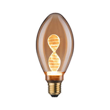 E27 3,5W LED Birne Helix 1800K Gold mit goldgelüsterter Glasoberfläche und dekorativem Innenkolben