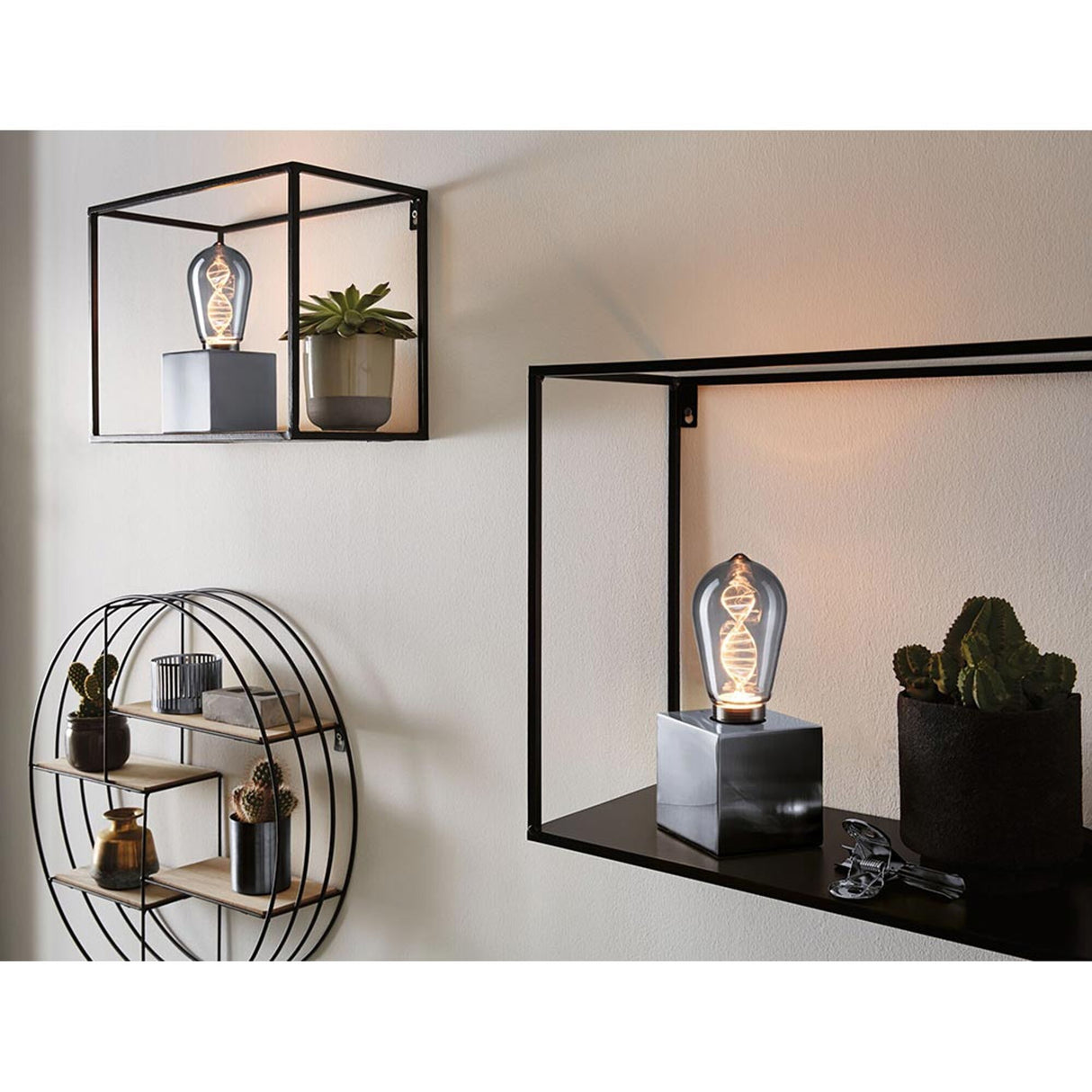 E27 3,5W LED Kolben Helix Rauchglas 1800K