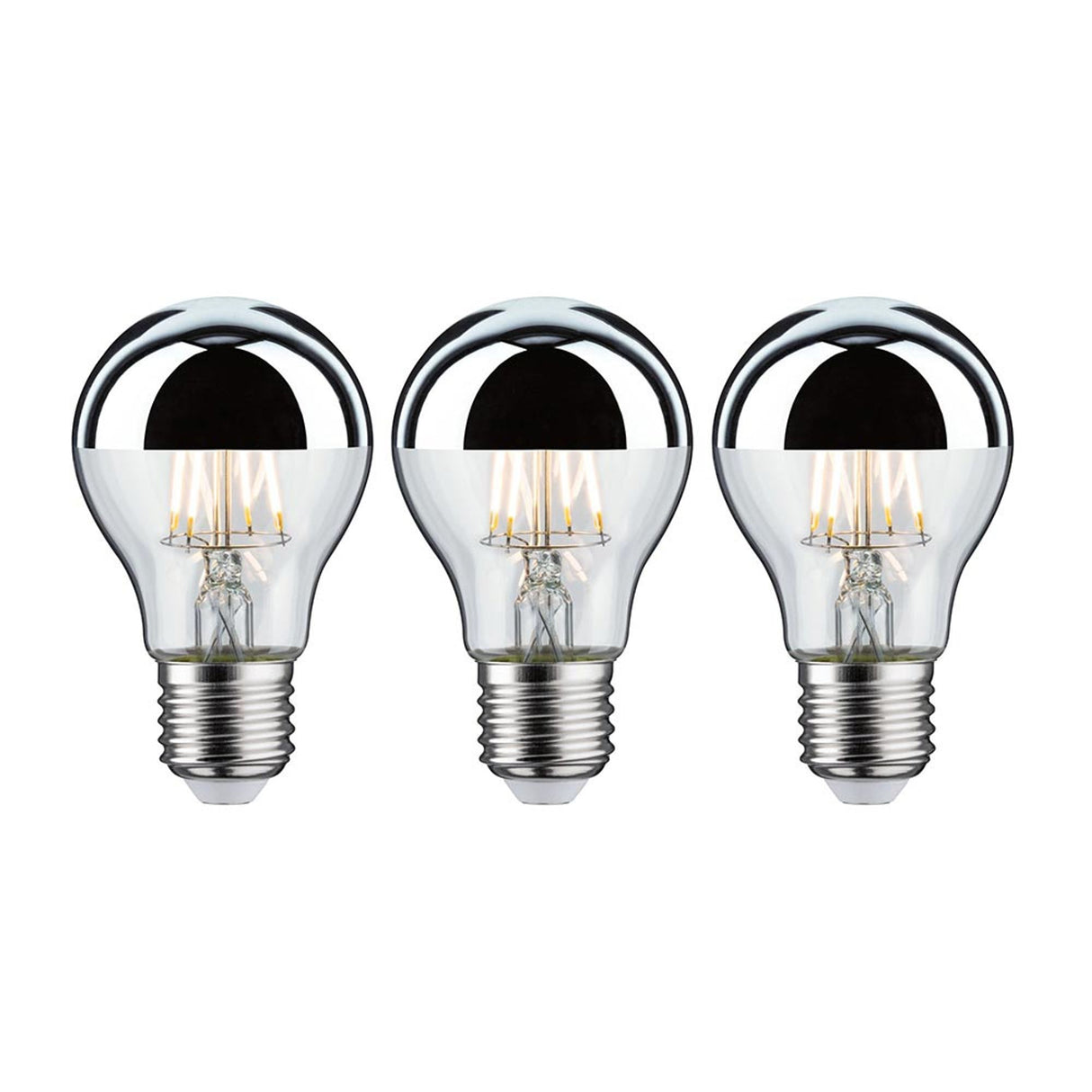 E27 3 x 6,5W LED Leuchtmittel Kopfspiegel Silber 2700K
