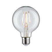 E27 4,8W LED Globe Filament 4000K Klar, Paulmann Glühbirne mit sichtbaren Filamenten und klarem Vollglas