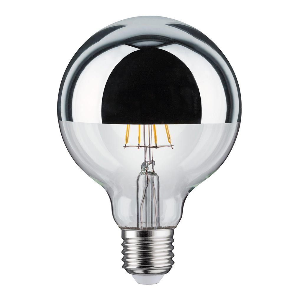 E27 4,8W LED Globe 2700K Specchio testa Silver
