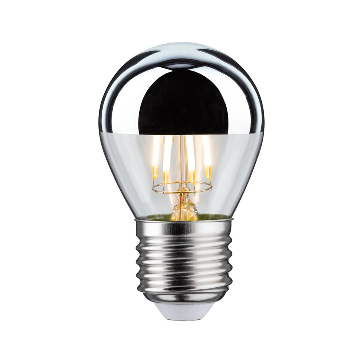 E27 4,8W LED Tropfen Kopfspiegel 2700K Silber