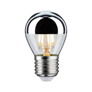 E27 4,8W LED Tropfen Kopfspiegel 2700K Silber mit silbernem Kopfspiegel und warmweißem Licht