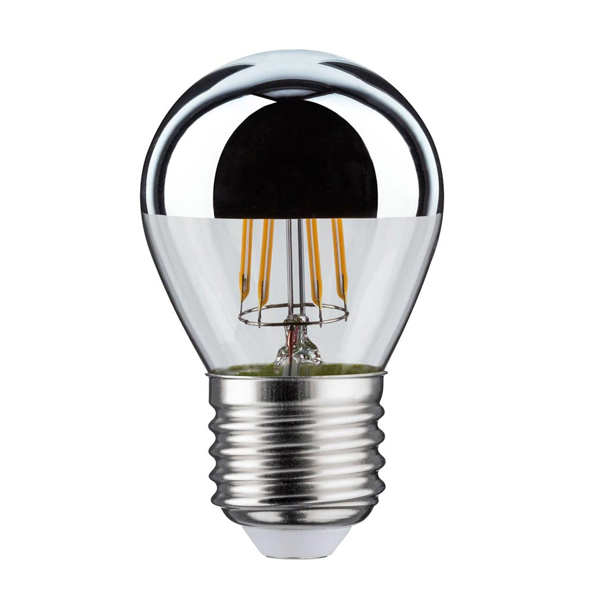 E27 4,8W LED Tropfen Kopfspiegel 2700K Silber