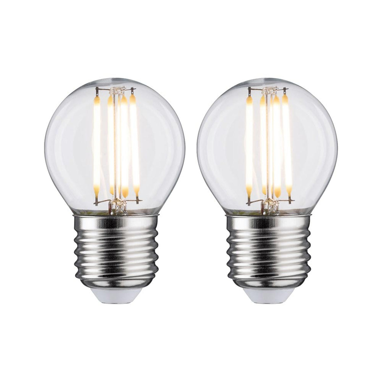 E27 5W LED Tropfen 2er Pack 2700K Filament Klar