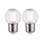 E27 5W LED Tropfen 2er Pack 2700K Filament Klar, zwei klare LED-Leuchtmittel mit sichtbaren Filamenten