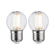 E27 5W LED Tropfen 2er Pack 2700K Filament Klar