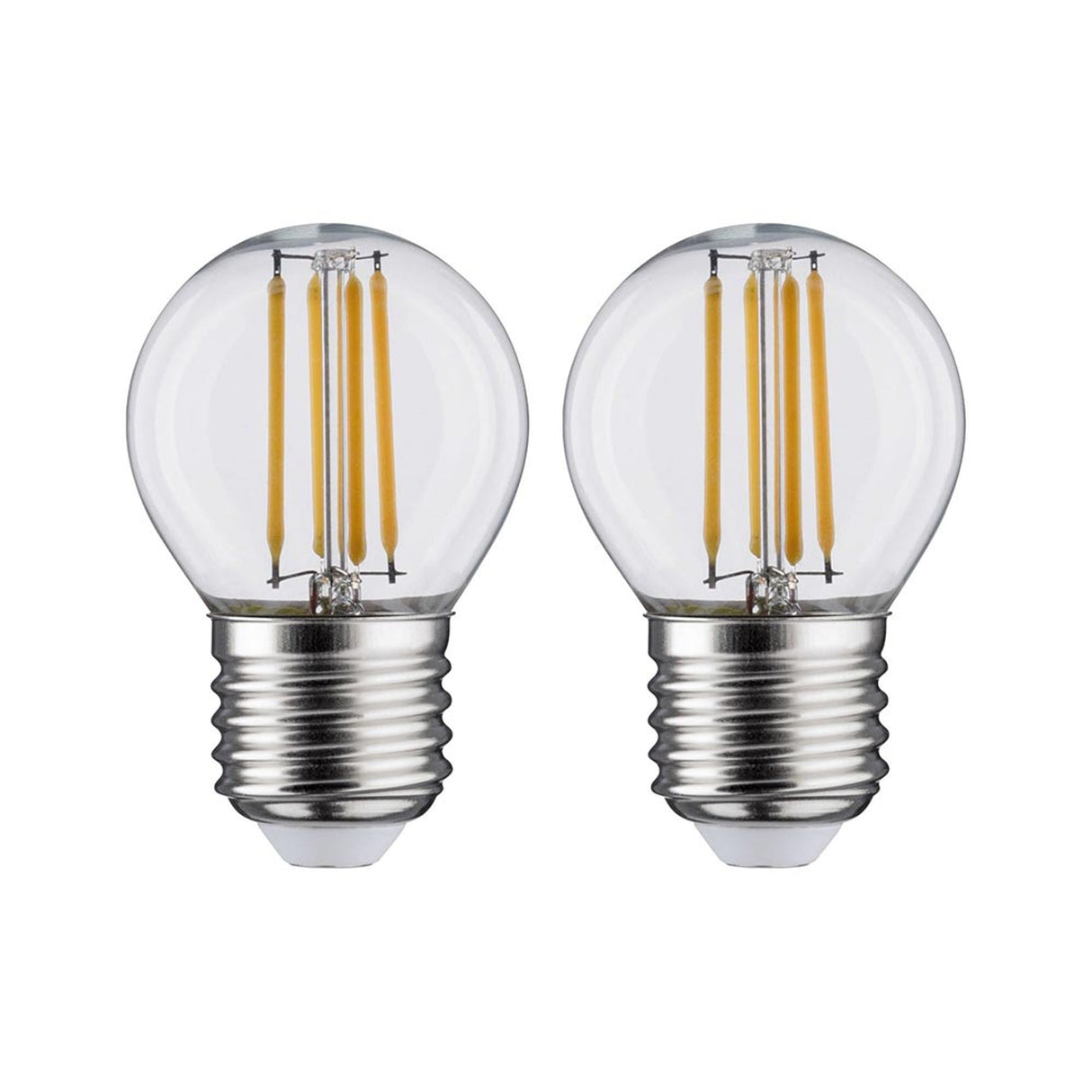 E27 5W LED Tropfen 2er Pack 2700K Filament Klar