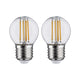 E27 5W LED Tropfen 2er Pack 2700K Filament Klar