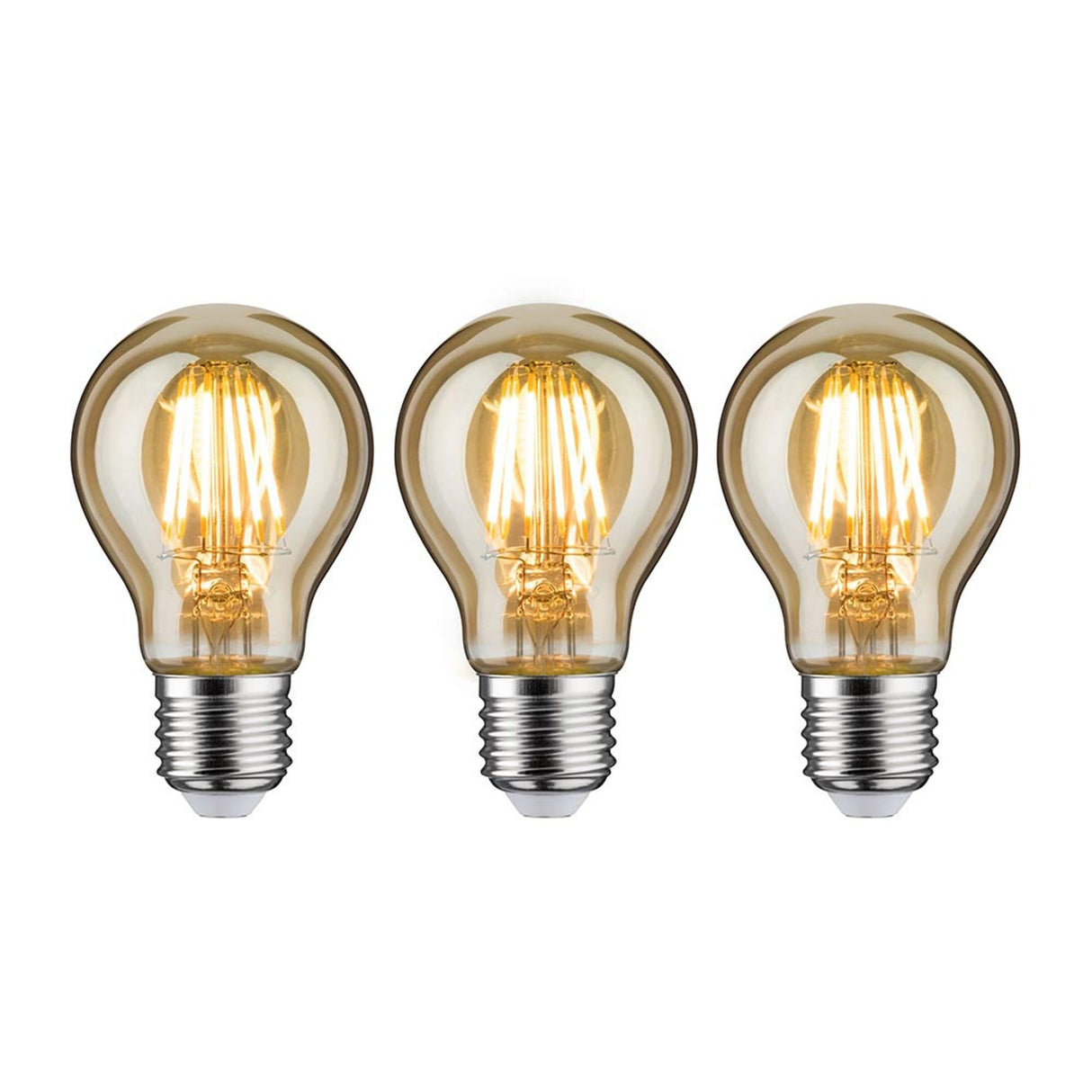 E27 6,5W 3er Leuchtmittel LED Gold 2500K